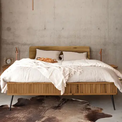 Massief houten bed Ondas