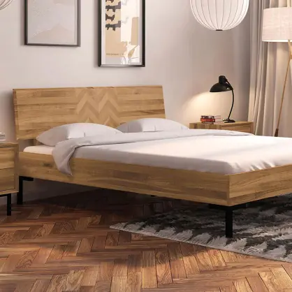 Massief houten bed Parquetta