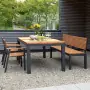 Chaise de jardin empilable en lamelles de bois étroites avec aluminium