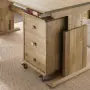 Caisson à roulettes spacieux avec 3 tiroirs, ici en bois de chêne marquant