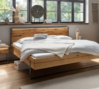 Fira massief houten bed - industrieel design in zijn puurste vorm