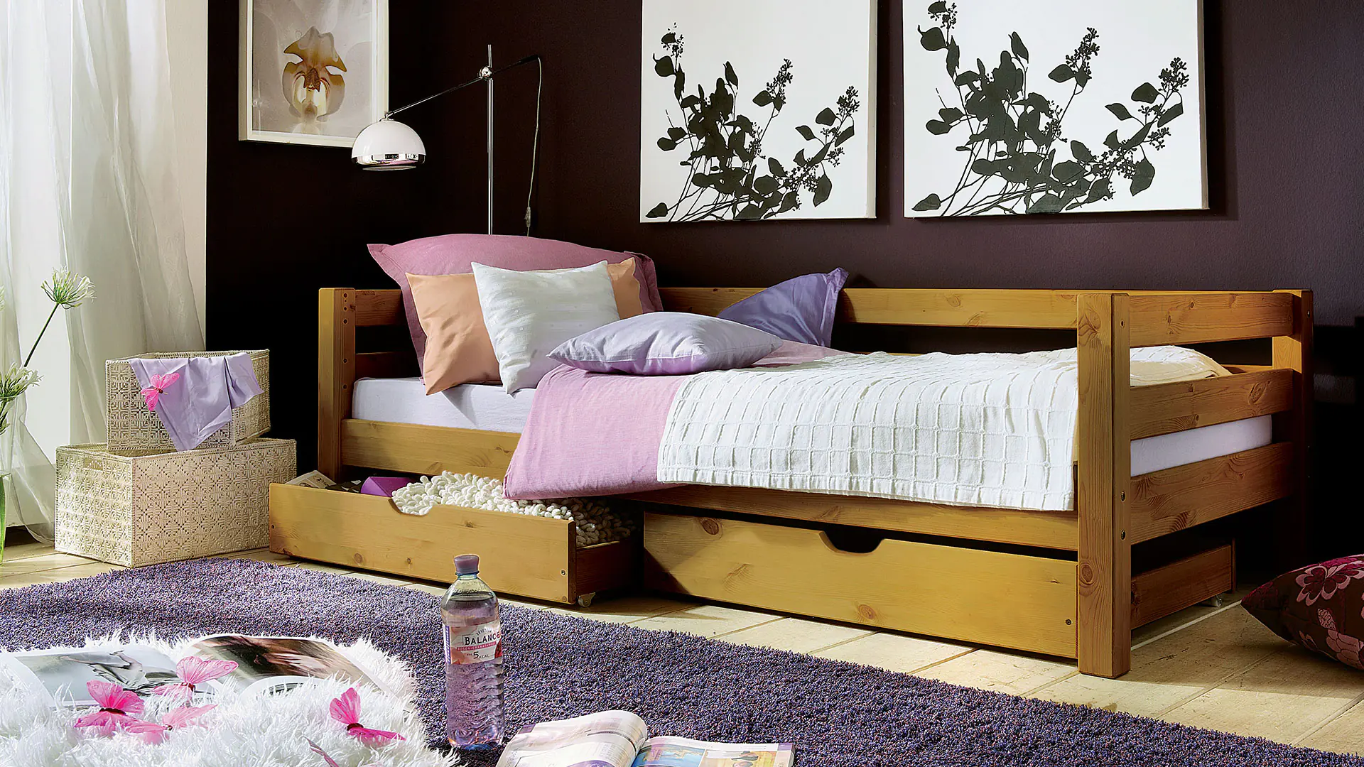Le tiroir variante 01 pour le lit d'adolescent et le lit superposé Kiddy offre un espace de rangement précieux