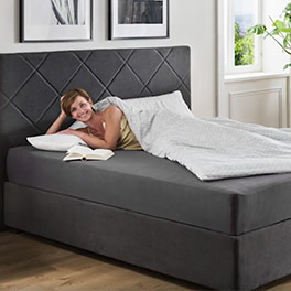 Boxspring bed in antraciet