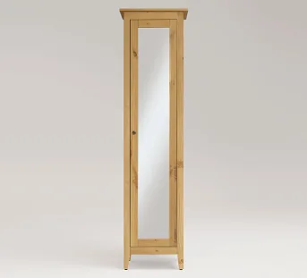 Badkamer hoge kast met grote gespiegelde deur