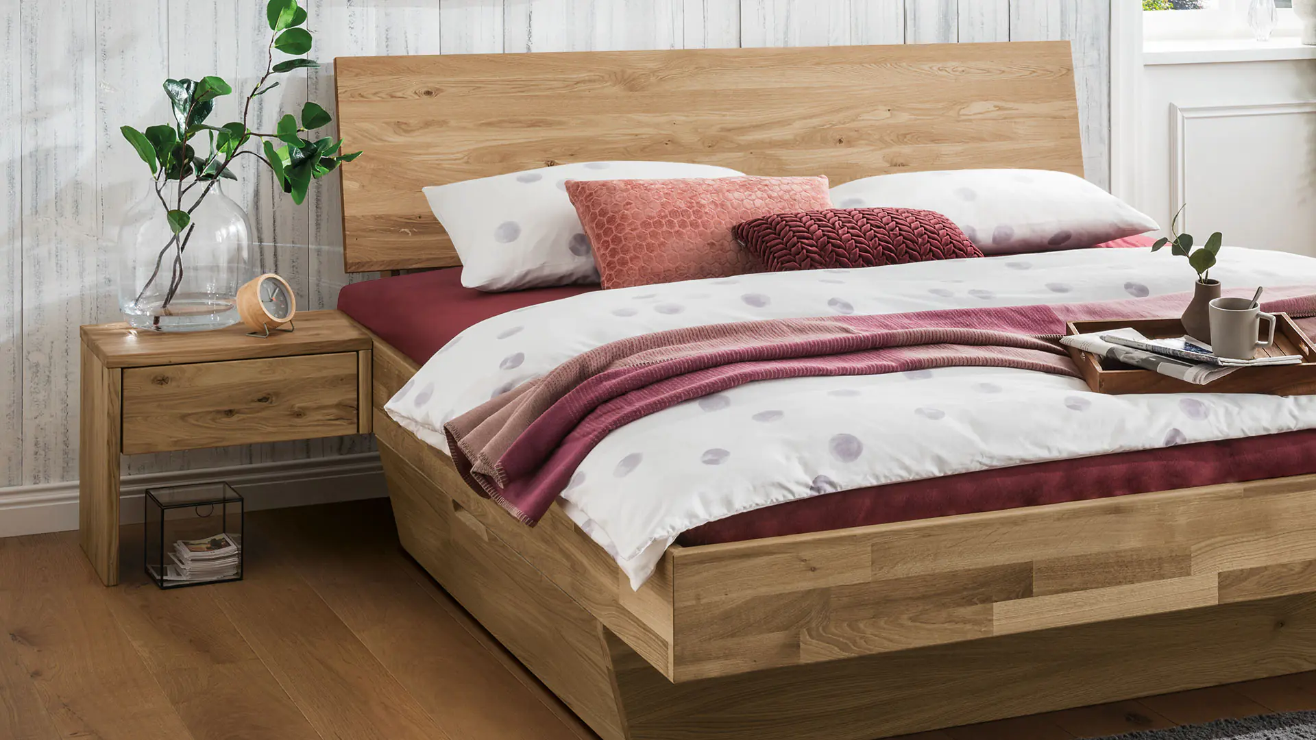Belluno massief houten nachtkastje, wild eiken