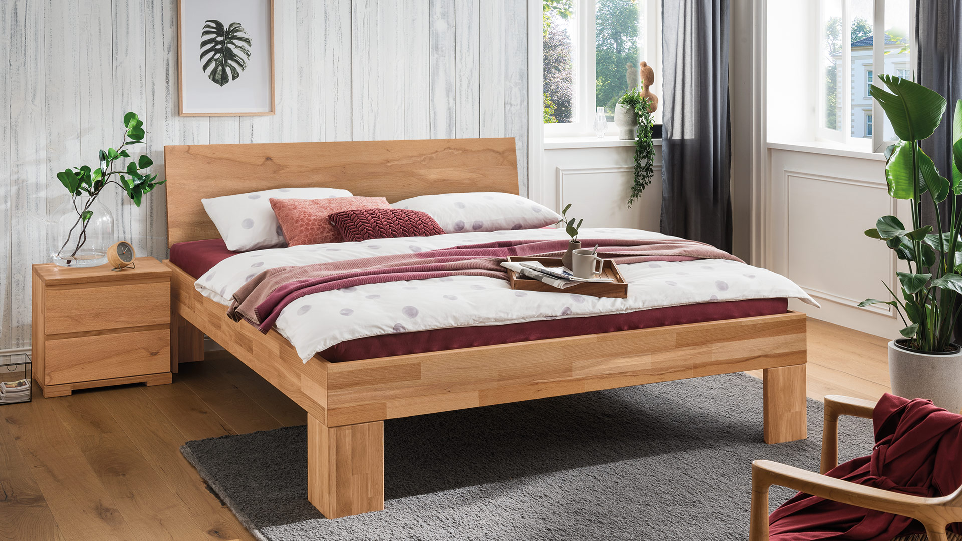 Naar Bukken Knorrig Massief houten bed "Cepo" | allnatura België